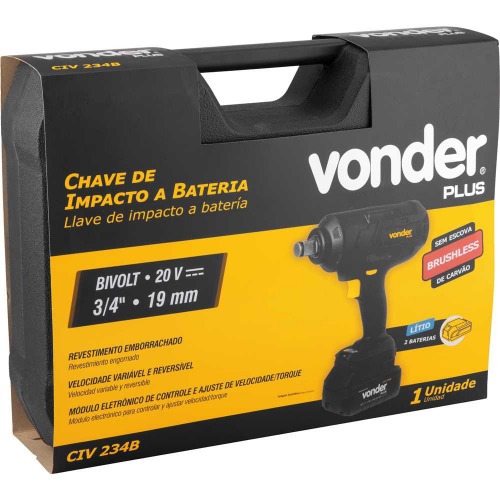 Chave de impacto a bateria 20V encaixe de 3/4 Chave de impacto a bateria 20V encaixe de 3/4