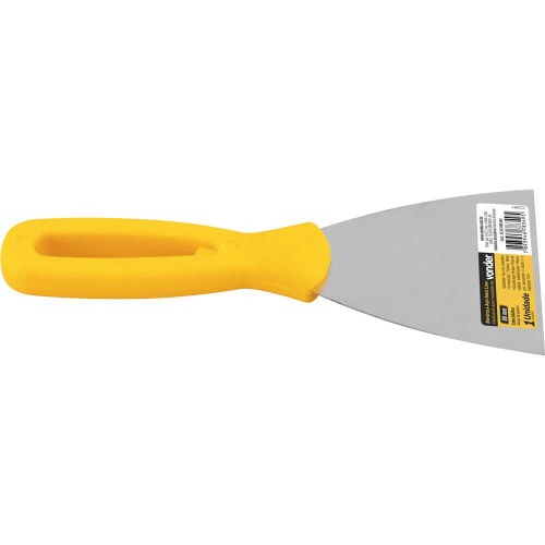 Espátula de aço inox 80 mm com cabo de plástico Espátula de aço inox 80 mm com cabo de plástico