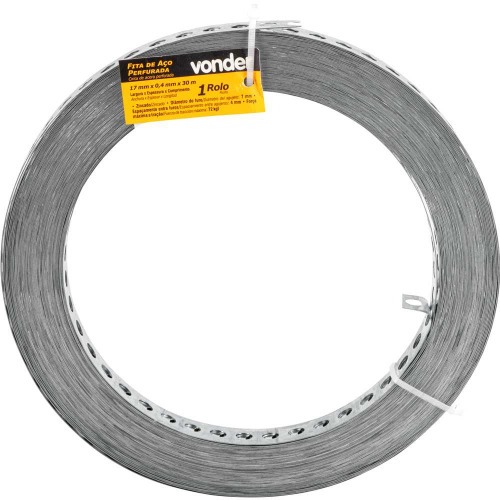 Fita de a�o carbono perfurada 17mm x 0,4mm x 30m