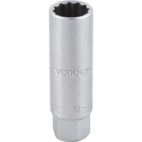Soquete estriado para vela de igni��o 14 mm encaixe 3/8