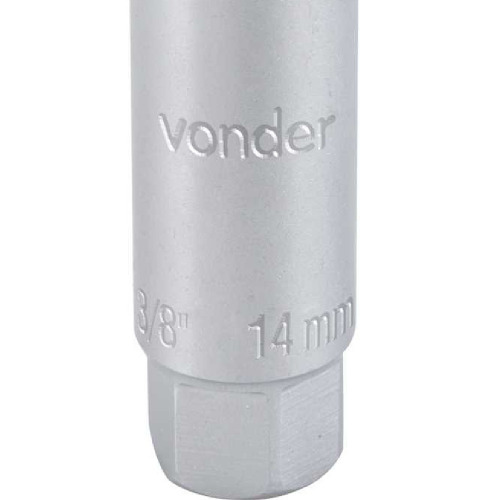 Soquete estriado para vela de igni��o 14 mm encaixe 3/8