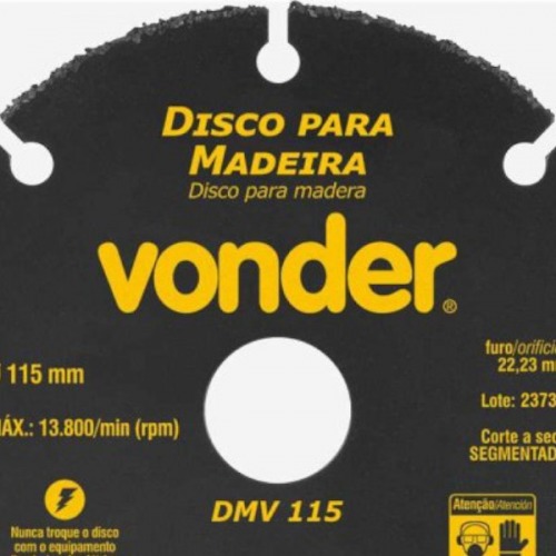 Disco de corte para madeira em tungst�nio 115 x 22,2 mm - DMV 115
