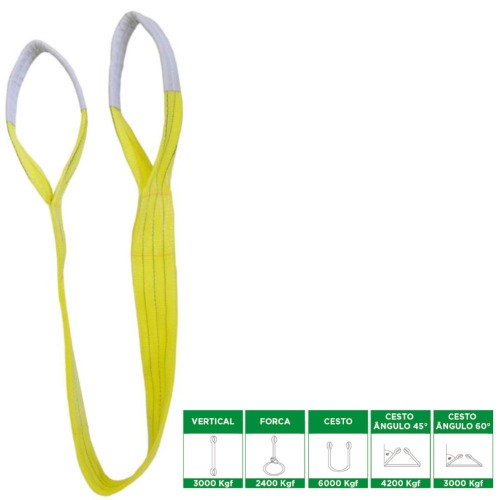 Cinta sling para elevação de carga 3T com 6 metros Cinta sling para elevação de carga 3T com 6 metros