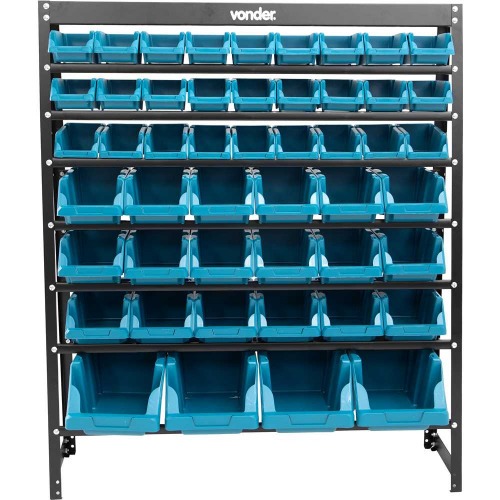 Estante metálica com 49 gavetas azuis n°3 / n°5 / n°7 Estante metálica com 49 gavetas azuis n°3 / n°5 / n°7