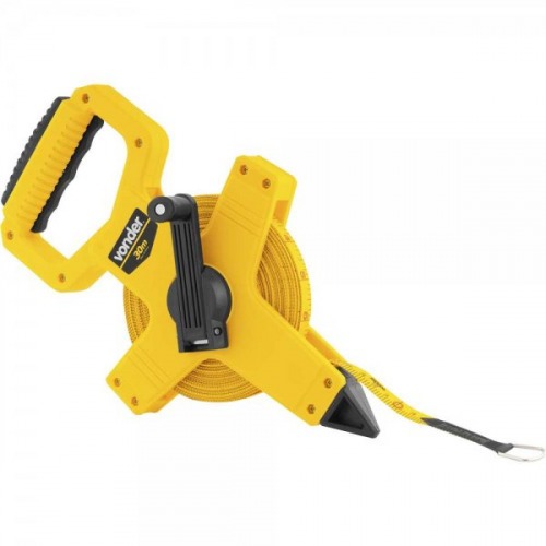 Trena de fibra de vidro 50 m com caixa aberta Trena de fibra de vidro 50 m com caixa aberta