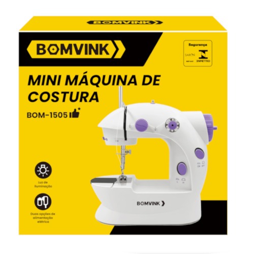 Mini maquina de costura portátil elétrica com pedal - BOM-1505 110V/220V Mini maquina de costura portátil elétrica com pedal - BOM-1505 110V/220V