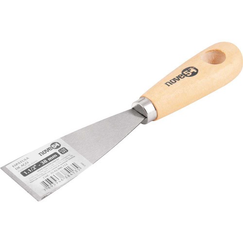 Espátula de aço laminado 38 mm com cabo de madeira Espátula de aço laminado 38 mm com cabo de madeira