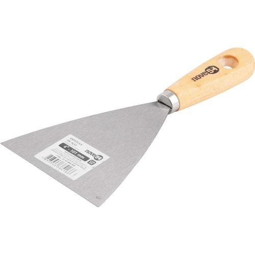 Espátula de aço laminado 101 mm com cabo de madeira Espátula de aço laminado 101 mm com cabo de madeira