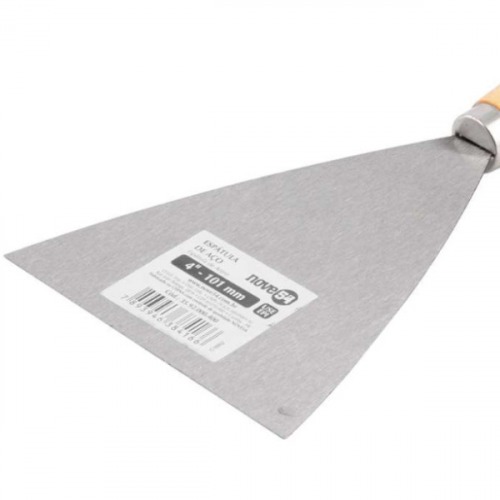 Espátula de aço laminado 101 mm com cabo de madeira Espátula de aço laminado 101 mm com cabo de madeira