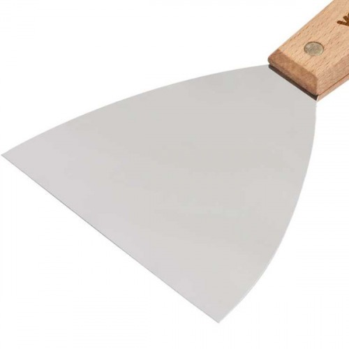 Espátula aço inox 120 mm com cabo de madeira Espátula aço inox 120 mm com cabo de madeira