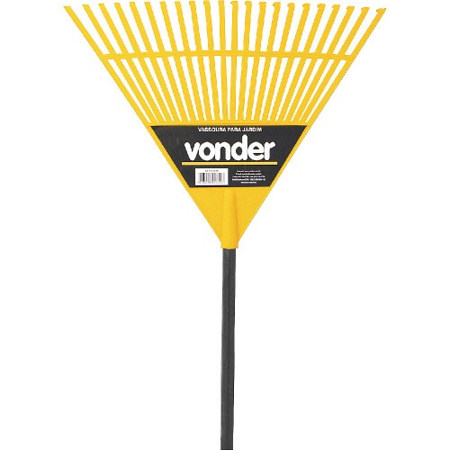 Vassoura pl�stica para grama 22 dentes com cabo 6 pe�as