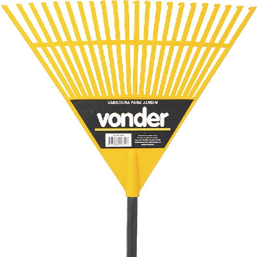 Vassoura pl�stica para grama 22 dentes com cabo 6 pe�as