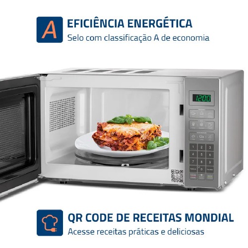 Micro-ondas 21 litros 1200W 10 níveis de potência - MO-01-21E 110V Micro-ondas 21 litros 1200W 10 níveis de potência - MO-01-21E 110V