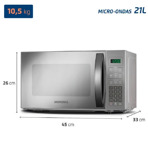 Micro-ondas 21 litros 1200W 10 níveis de potência - MO-01-21E 110V Micro-ondas 21 litros 1200W 10 níveis de potência - MO-01-21E 110V