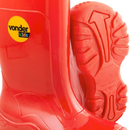 Bota infantil de PVC cano médio vermelha com forro Bota infantil de PVC cano médio vermelha com forro