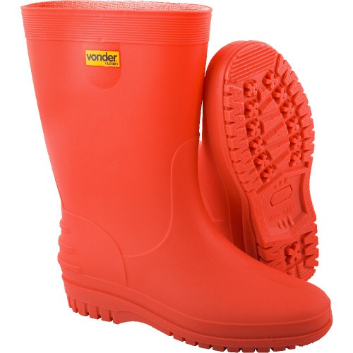 Bota de PVC cano médio vermelha com forro Bota de PVC cano médio vermelha com forro