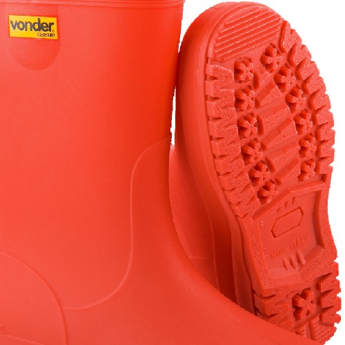 Bota de PVC cano médio vermelha com forro Bota de PVC cano médio vermelha com forro