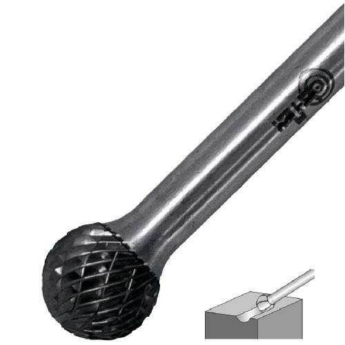 Lima rotativa endurecida esférica 16 x 14 mm haste 6 mm - 23.237 Lima rotativa endurecida esférica 16 x 14 mm haste 6 mm - 23.237