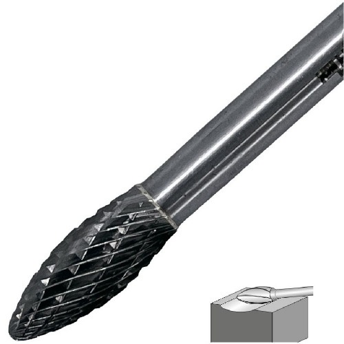 Lima rotativa endurecida em chama 12 x 32 mm haste 6 mm - 23.226