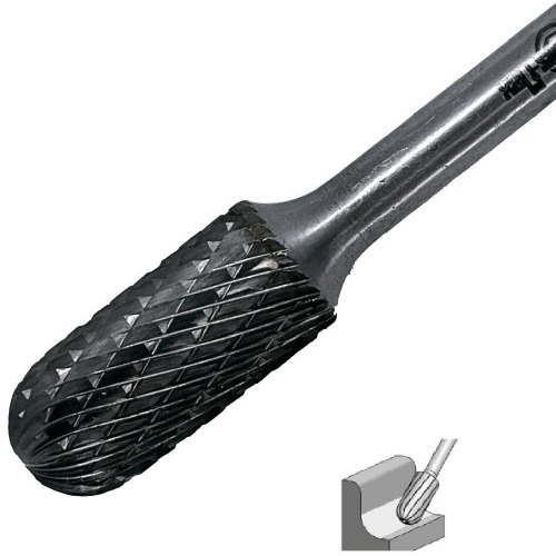 Lima rotativa endurecida cil�ndrica redonda 16 x 25 mm haste 6 mm - 23.278