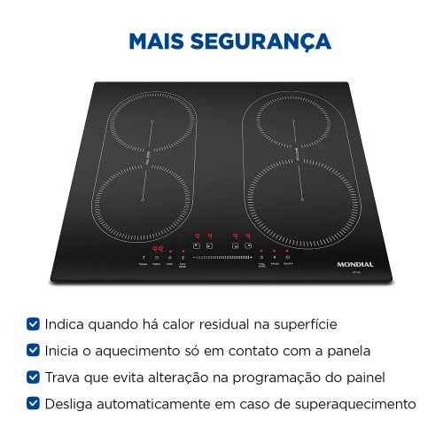 Cooktop de indução 4 bocas 7000W display digital touch - CTI-03 220V Cooktop de indução 4 bocas 7000W display digital touch - CTI-03 220V