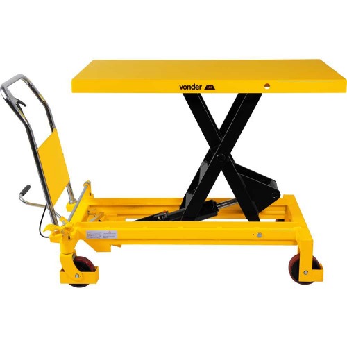 Mesa hidr�ulica pantogr�fica capacidade 1500kg com roda de PU MPP 1500