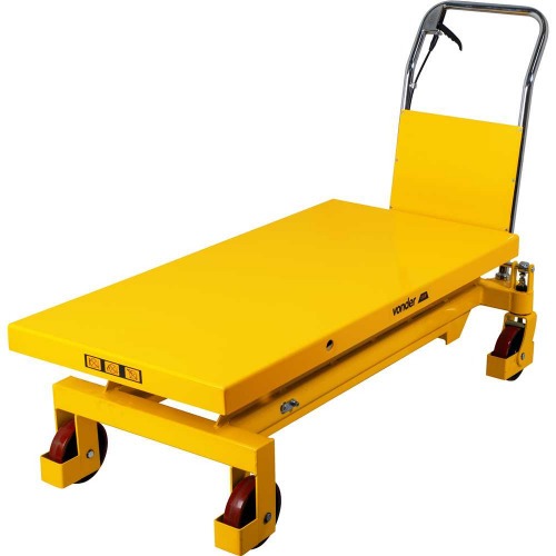 Mesa hidr�ulica pantogr�fica capacidade 1500kg com roda de PU MPP 1500