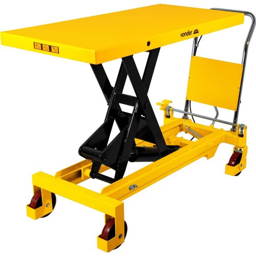Mesa hidr�ulica pantogr�fica capacidade 1500kg com roda de PU MPP 1500