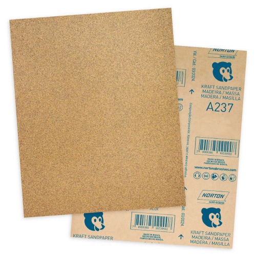 Folha de lixa para madeira e massa 225 x 275 mm - A237