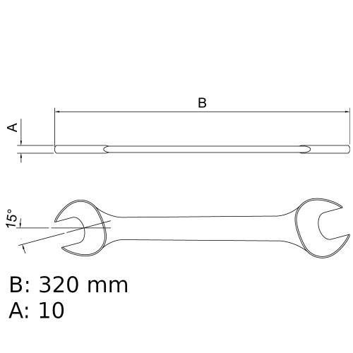 Chave fixa 38 x 42 mm aço cromo vanádio - 44610118 Chave fixa 38 x 42 mm aço cromo vanádio - 44610118