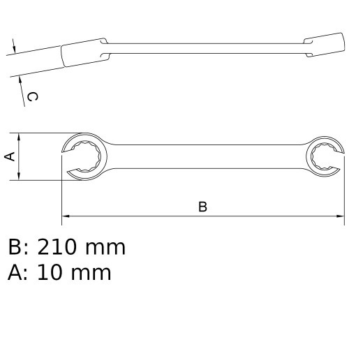 Chave estrela aberta 10 x 11 mm a�o cromo van�dio
