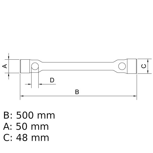 Chave de roda maci�a 32 x 30 mm a�o cromo van�dio - 44740003