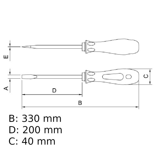 Chave de fenda 5/16 x 8