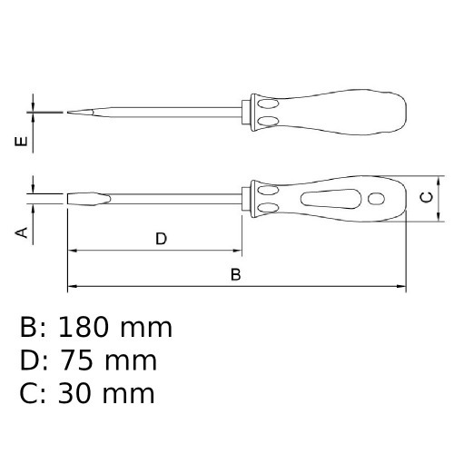 Chave de fenda 3/16 x 3