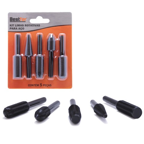 Kit de lima rotativa para aço 5 peças - BFH2893 Kit de lima rotativa para aço 5 peças - BFH2893