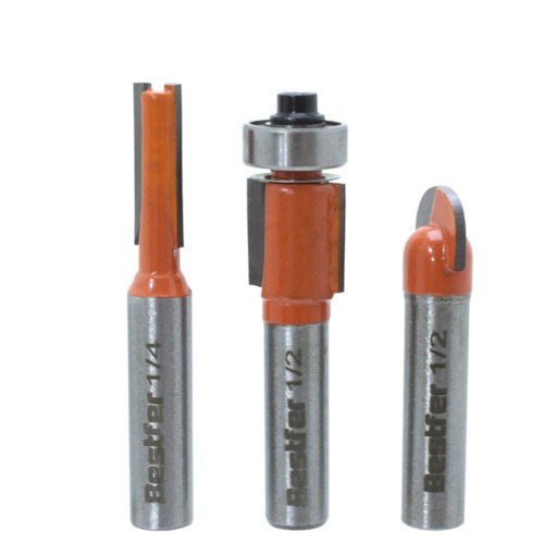 Jogo de fresas para madeira haste 8 mm com 3 pe�as - BFH3235