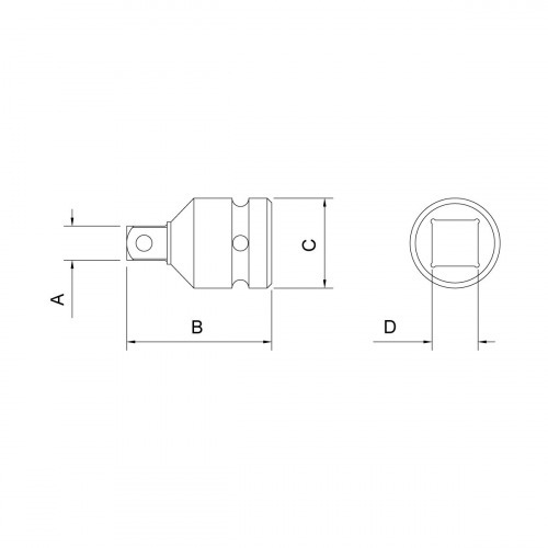 Adaptador para soquete de impacto 3/4