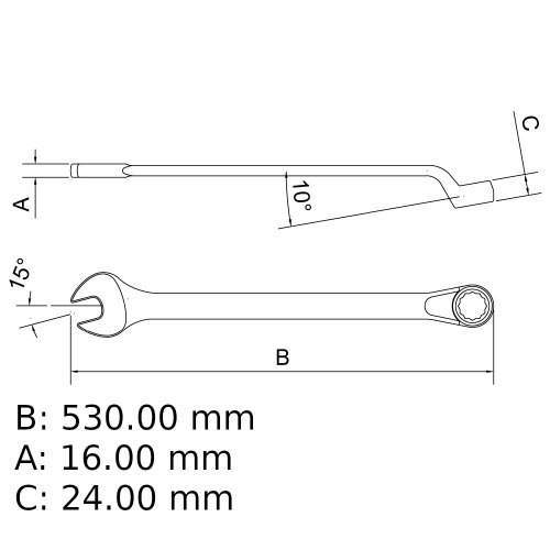 Chave combinada 46 mm aço cromo vanádio - 44660146 Chave combinada 46 mm aço cromo vanádio - 44660146