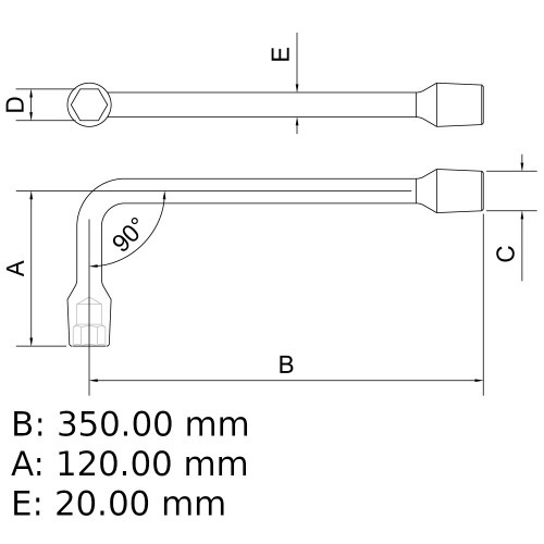 Chave biela 9 mm a�o cromo van�dio  