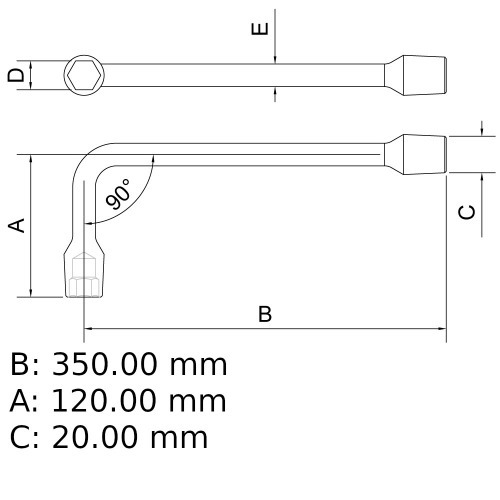 Chave biela 10 mm aço cromo vanádio com cartela Chave biela 10 mm aço cromo vanádio com cartela
