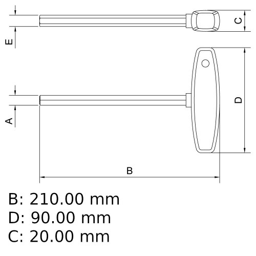 Chave allen cabo T 2,5 x 112 mm - 44360125 Chave allen cabo T 2,5 x 112 mm - 44360125