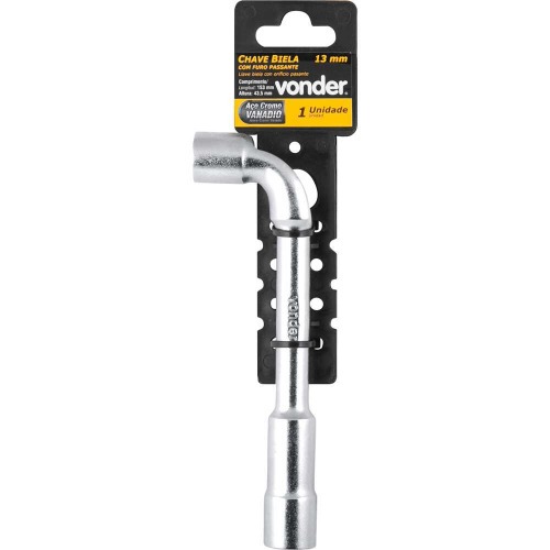 Chave biela com furo passante 13 mm a�o cromo van�dio  