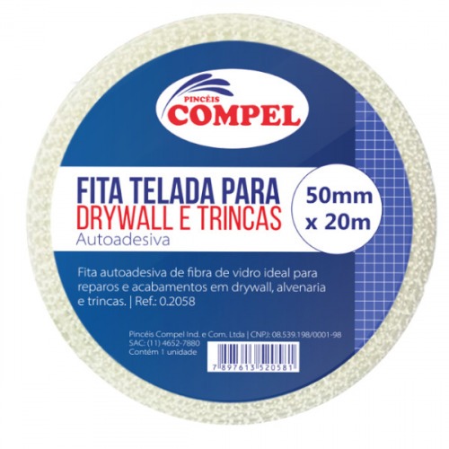 Fita telada para drywall 50 mm x 20 m - 1.2058 Fita telada para drywall 50 mm x 20 m - 1.2058