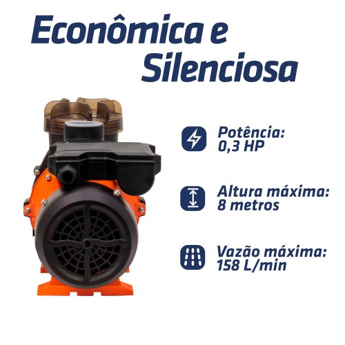 Motobomba com pré filtro para piscina 1/3 hp - BPI300 110V Motobomba com pré filtro para piscina 1/3 hp - BPI300 110V
