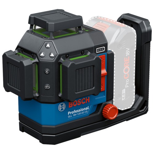 Nível a laser verde a bateria 70/120m com receptor e acessórios Sem Bateria - GLL 18V-120-33 CG Nível a laser verde a bateria 70/120m com receptor e acessórios Sem Bateria - GLL 18V-120-33 CG