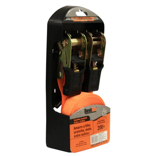 Cinta com catraca para amarração de carga capacidade 200 kg 2 peças - BFH2361 Cinta com catraca para amarração de carga capacidade 200 kg 2 peças - BFH2361