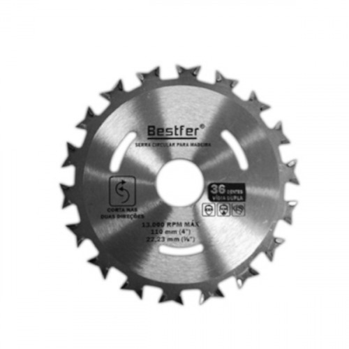 Disco de serra para madeira 110 mm x 22 mm x 36 dentes - BFH1161 Disco de serra para madeira 110 mm x 22 mm x 36 dentes - BFH1161