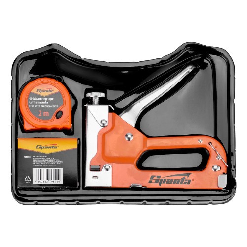 Grampeador manual com trena 2 m + 500 grampos e maleta - 4200355 Grampeador manual com trena 2 m + 500 grampos e maleta - 4200355