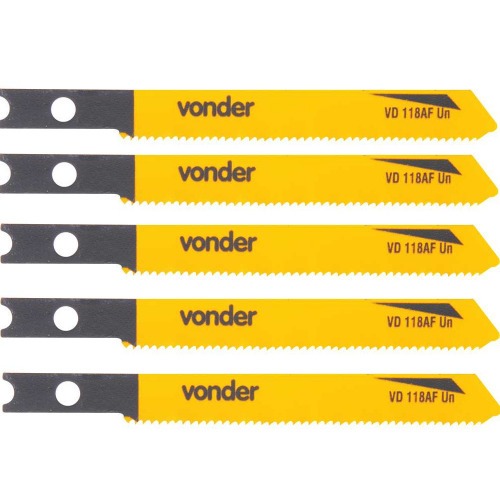 L�mina serra tico-tico bimetal para metal 5 pe�as