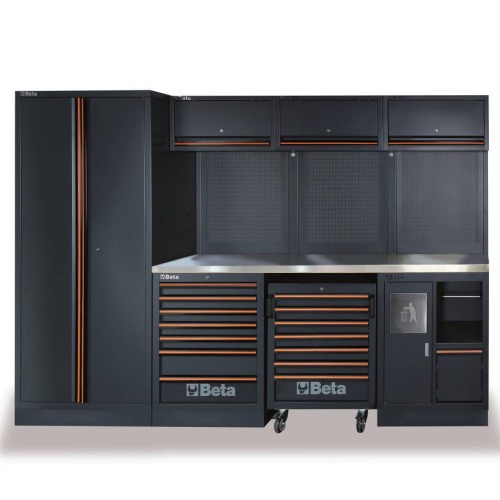 Armário Mobiliário para oficina tampo inox com kit 268 ferramentas - C45PRO 2.0X Armário Mobiliário para oficina tampo inox com kit 268 ferramentas - C45PRO 2.0X